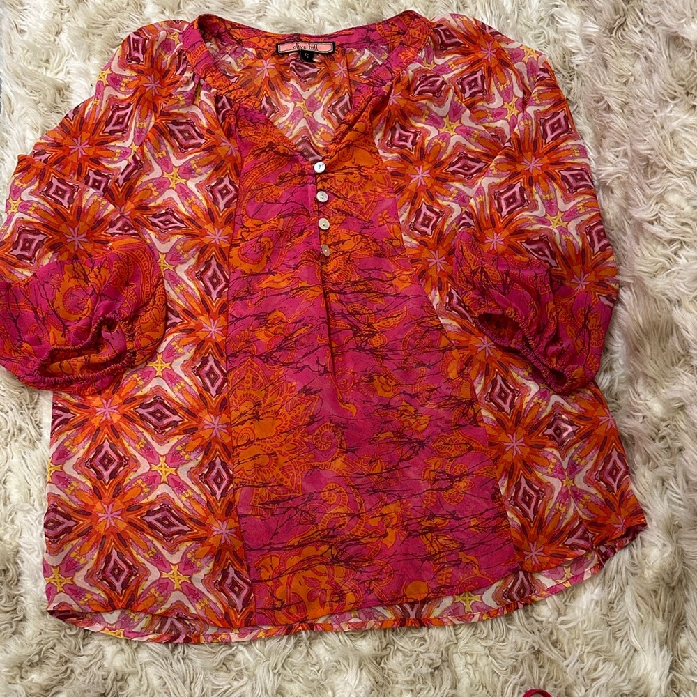 Vibrant Floral Button-Up Blouse